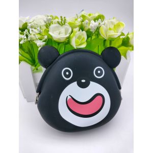Quality Black Bear Soft Silicone Toys Animal Coin Purse Blingbling Multiusage for sale