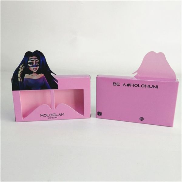 Pink Eyelash Hot Stamping Offset Printing Holographic Paper Box