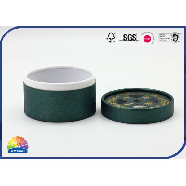 Tea Packaging Custom Paper Gift Tube With Die Cut Window Lid