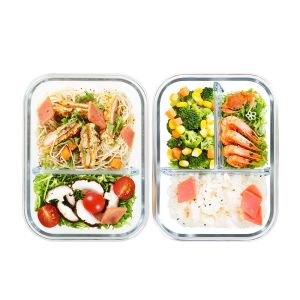 Meal Prep BPA Free 960ml Borosilicate Glass Food Container