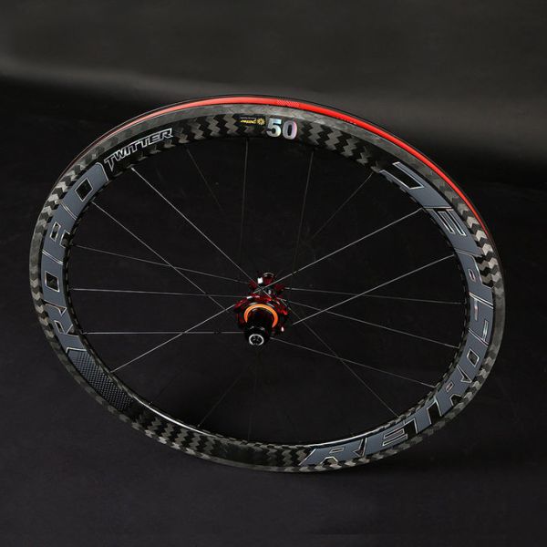 12K Rim Carbon Road Bike Wheelset 25mm Width High Strength Lightweight