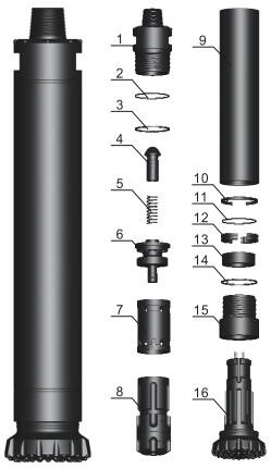 12 Inch Dth Hammer Sd12 Dth Bits And Hammers High Productivity In Water Well Drilling Project