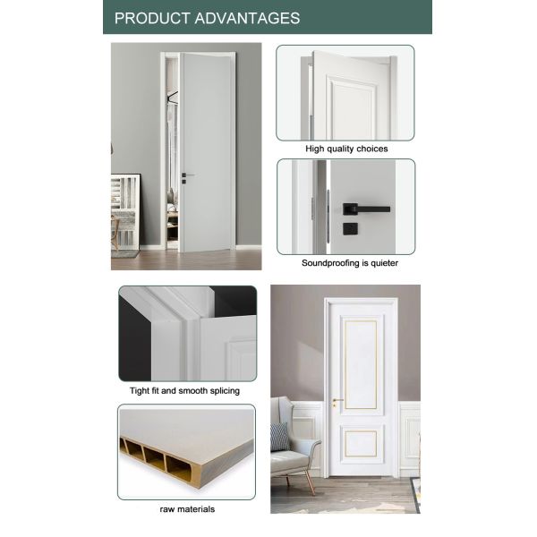 Internal Main Painting WPC Door Wood Plastic Waterproof Formaldehyde Free