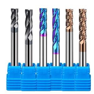 Quality Hrc 45 Reverse Flute Carbide Finishing End Mill Cutters 40mm 16mm Shank Type for sale