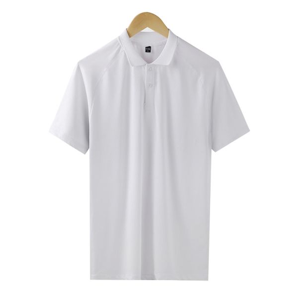 Summer Middle Aged Business Lapel T Shirt Ice Silk Quick Dry T Shirt For Man