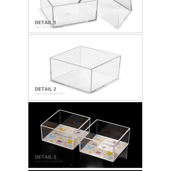 Custom transparent square food storage box clear mini plastic candy box