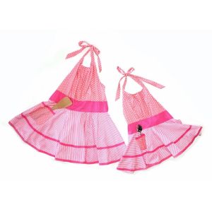 China Parent Child Pink Cute Polyester Kitchen Cooking Apron on sale