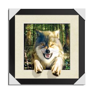 Quality Stock 5D pictures with Frame 3D Lenticular Pictures Popular Wolf Image for sale