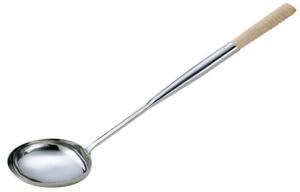 Quality Hotel Stainless Steel Cookwares Soup Ladle 15cm Wood Handle ISO Approved for sale