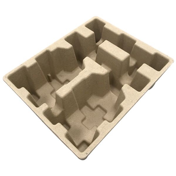 Compostable Recycled Paper Tray Dry Pressed Ecofriendly SGS Approved