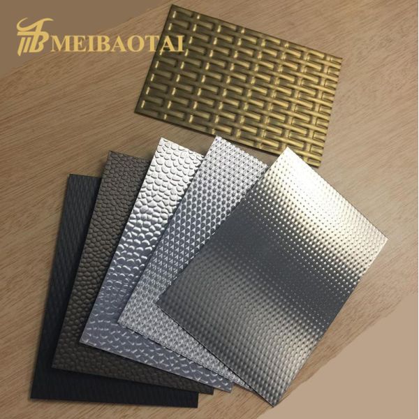 Silver Gold Rose Color Plating Embossed Polished Stainless Steel Plate