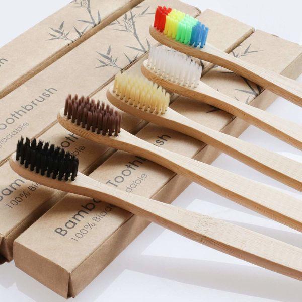 Eco Friendly Bamboo Handle Toothbrush BPA Free Biodegradable