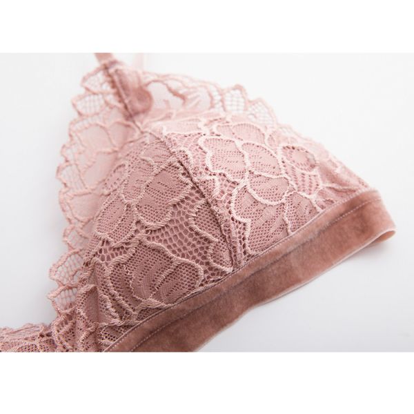 Girls Beautiful Underwear Sexy 19mm Mulberry Silk Bra With Lace Western Strap