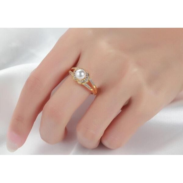 925 Sterling Silver White CZ Rose Gold Plated Pearl Jewelry Set for Women Wedding & Anniversary