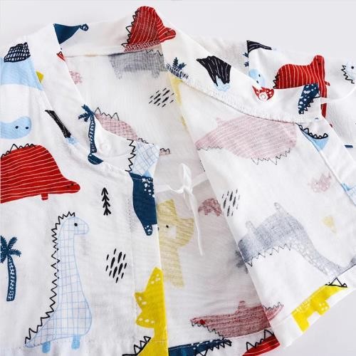 Unisex Organic Cotton Infant Pajamas Long Sleeve Snap Button Plain Printed