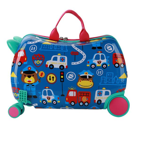 CHILDREN'S MULTI-FUNCTIONAL TROLLEY BOX NEW RIDING SUITCASE MULTI-WHEEL CARTOON BABY SUITCASE RIDING