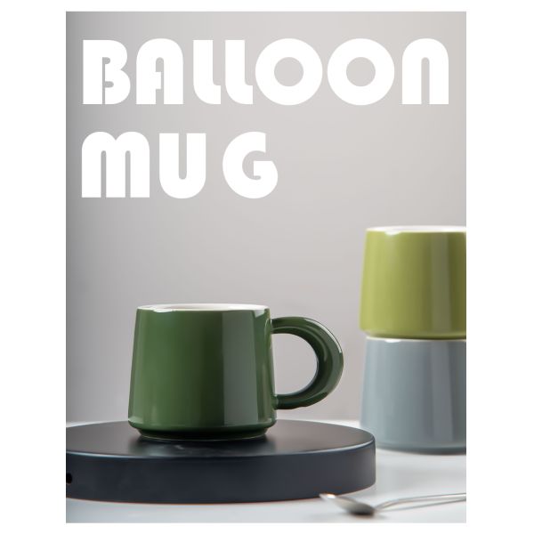 Factory Wholesale Novelty Design 280ml Green Ceramic Coffee Mug For Home Hotel For Porcelain Cappuccino Cup