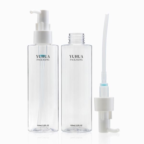 100ml 130ml 150ml Plastic Lotion Bottle Frosted Transparent Cylinder Round Bottle With Pump