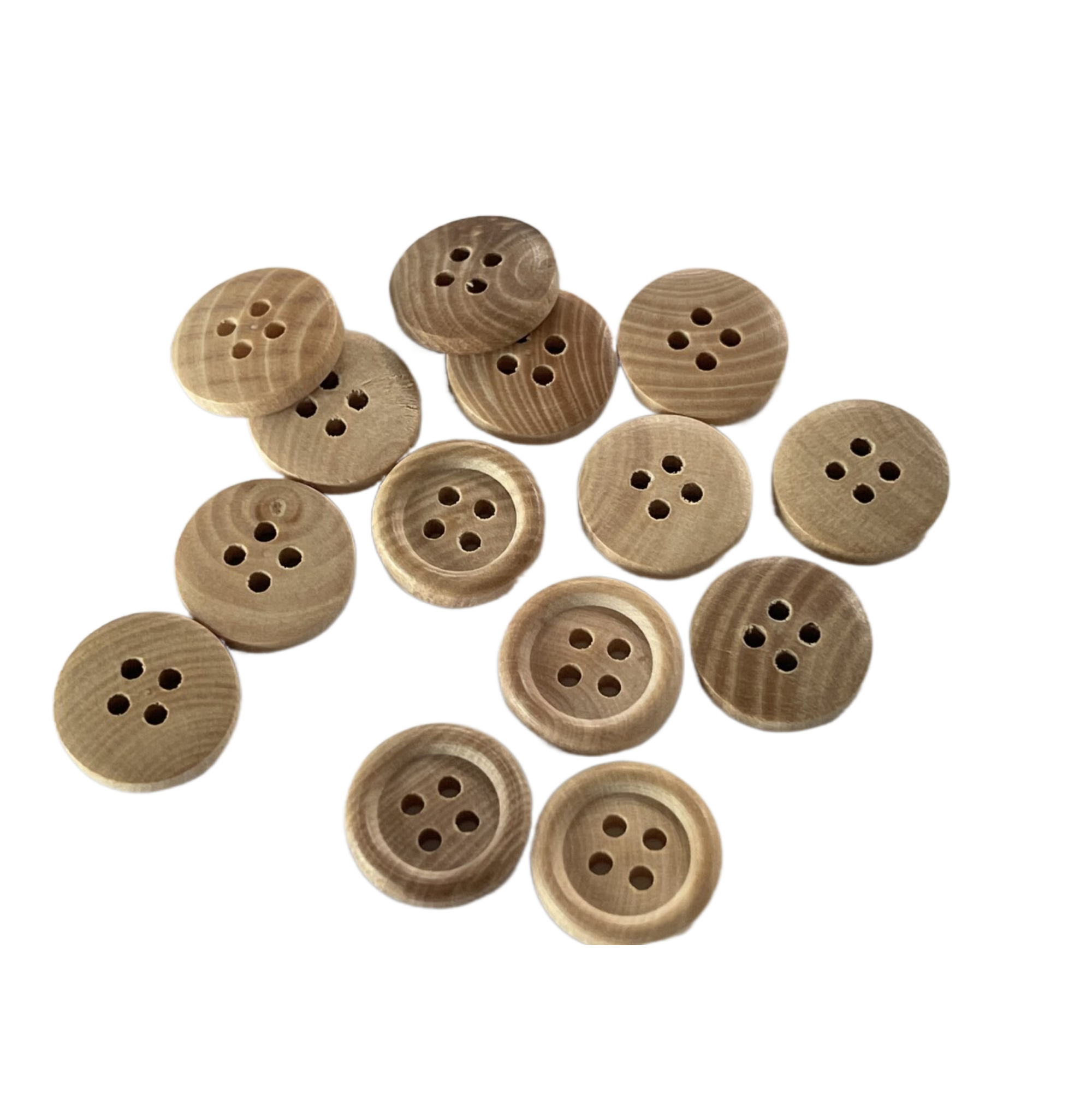 Luxury Natural Wooden Buttons 4 Hole With Wood Texture 28L Environmentally Friendly
