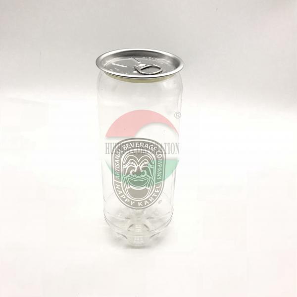 Buy 500ml Transparent Beverage Cans , Food Grade PET Plastic Soda Can Covers at wholesale prices