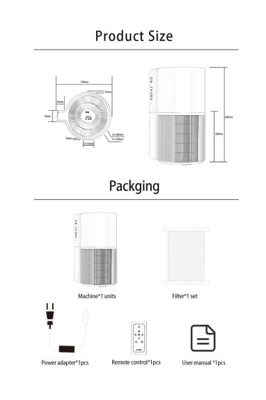 H14 RoHS Home HEPA Air Purifier 350m3/h Anion Generator