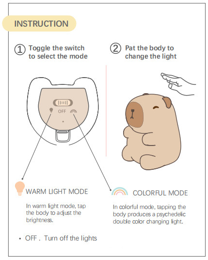 Custom Logo Capybara Kids Gift Bedroom Sleeping Cute Soft Lamp Color Gradient Dog Silicone Night Light