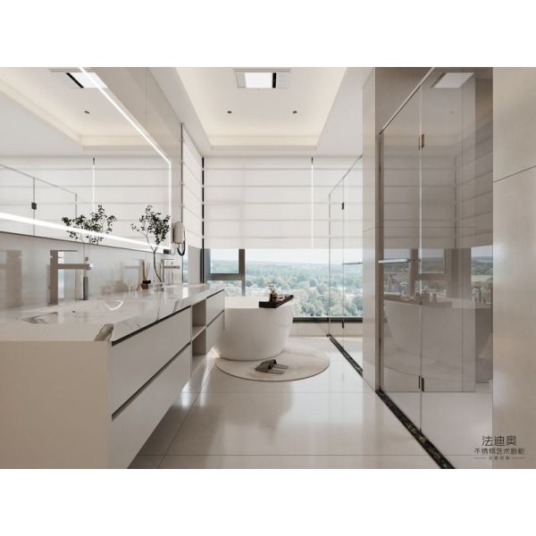 Fadior Sleek Design Stainless Steel Wall-Mounted Bathroom Vanity With Dual Sink And Smart Mirror