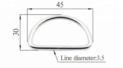 Premium Brass Metal D Ring High Temperature Resistance With Color Printed