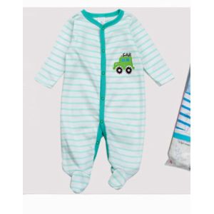 Top quality soft cotton print baby onesie footed romper wholesale