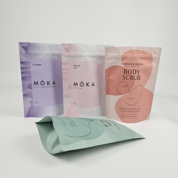 Stand Up Doypack Mylar Aluminum Foil Pouches Bath Soak Body Scrub Packaging Bags Powder Zipper Bag