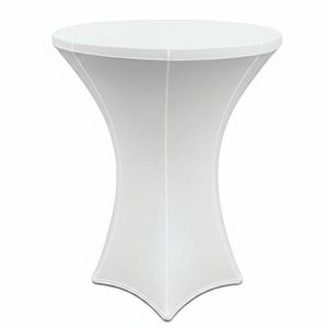 White Spandex Stretch Cocktail Table Covers 4pc 32x43 inch Round
