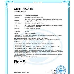 Shenzhen Tuorde Energy Co., Ltd Certifications