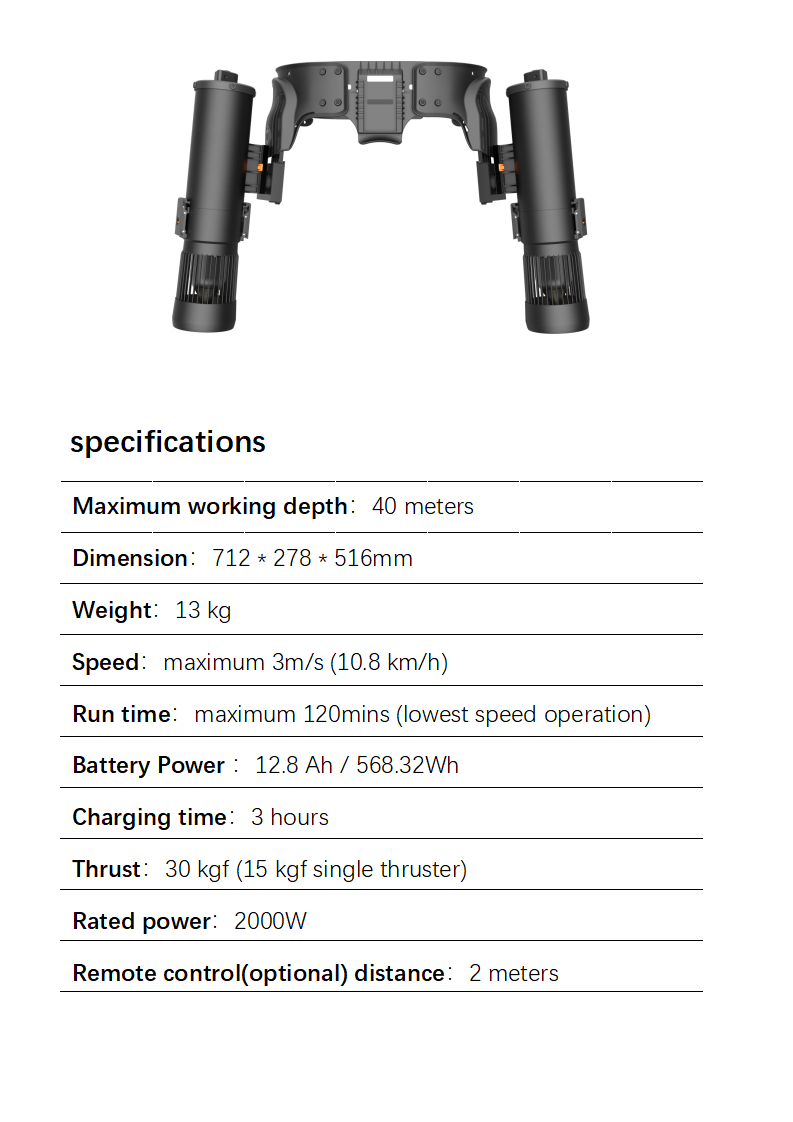 Powerful Thrust Extended Range Waist Thruster JETDIVE X
