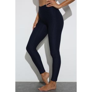 Quality Navy High Waisted Yoga Pants Womens Cropped Fitness Leggings for sale
