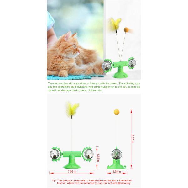 Wholesale Interactive Bulk Turntable Windmill Cat Catnip Toy Feather Teaser Scratcher Pet Cat Toys