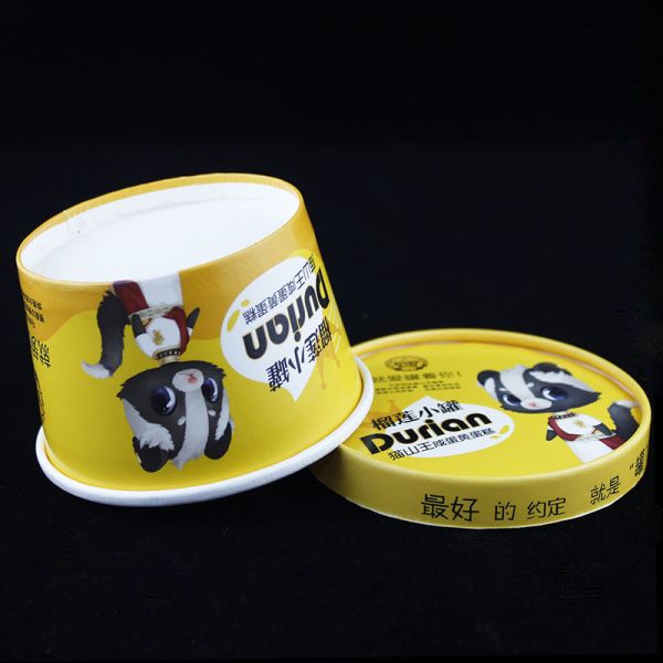 10oz 300ml Ice Cream Paper Cup With Lid Disposable Take Away Yogurt Tub