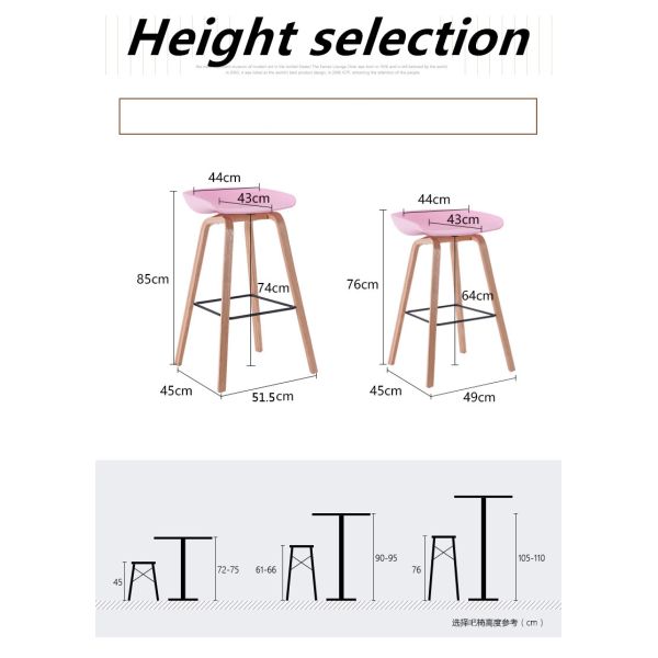 Modern Plastic Bar Stools / Chairs Non Slip Multiple Colors Optional