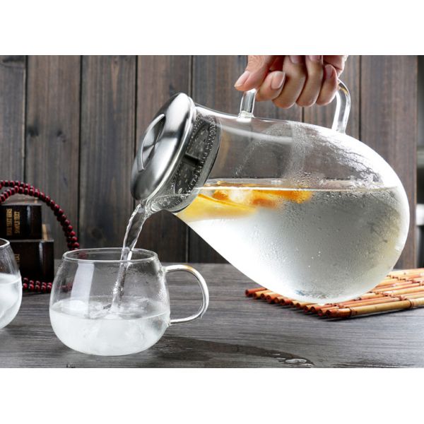 64oz Modern Water Carafe With Cup For Beverage / Fruit Infused Water Eco Friendly