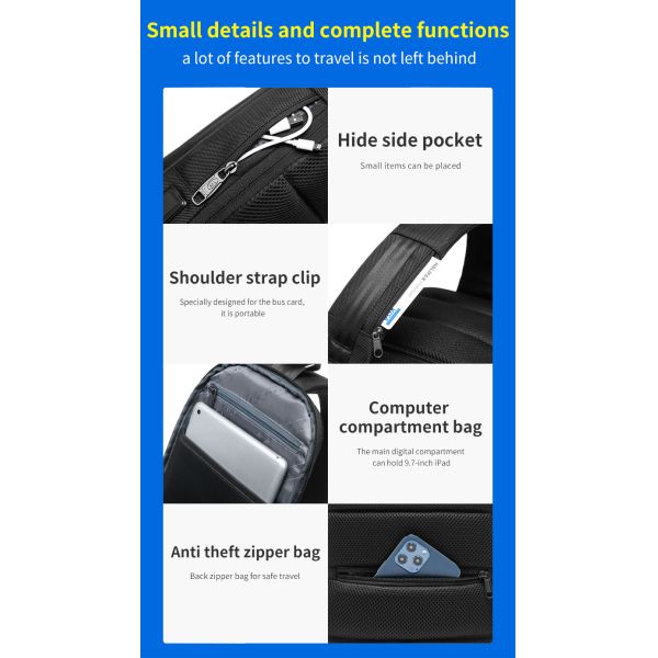 New custom logo Shoulder bag multifunctional waterproof anti theft chest bag men sling bag