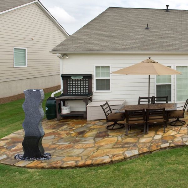 Rock Fountain with LED Lights Cast Stone Fountains with Low Splash Design for Garden Patio Balcony Lawn Pump Included