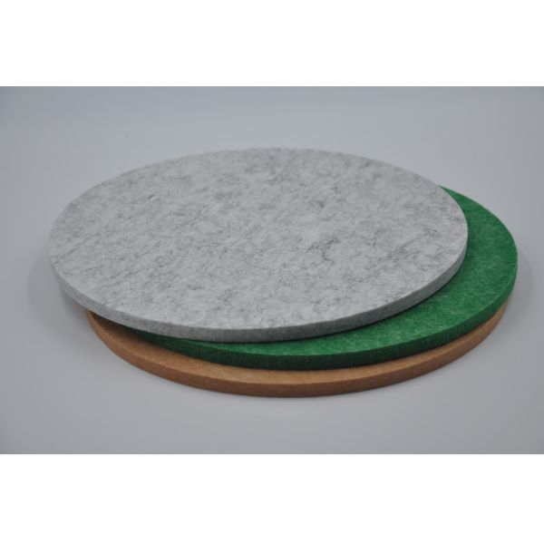 Felt Polyester Fiber Round Acoustic Panels Sound Absorbing Customized For Auditorium