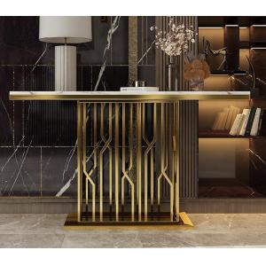 120cm Length Marble Narrow Entrance Console Table With Glossy Finish