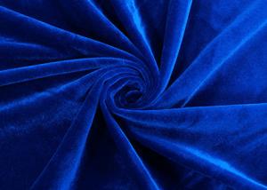 Quality 250GSM Plush Toy Fabric / Soft Plush Textile Warp Knitted Royal Blue Color for sale