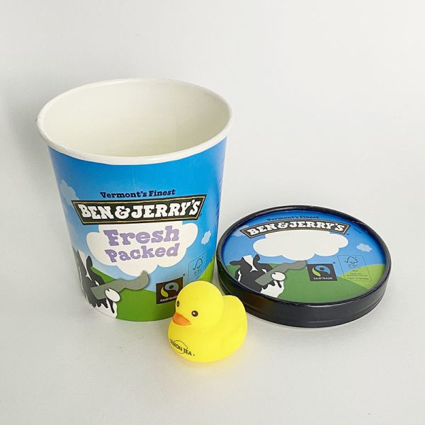 Customized Paper Ice Cream Tubs With Lids , 28oz 750ml Frozen Yogurt Paper Cups