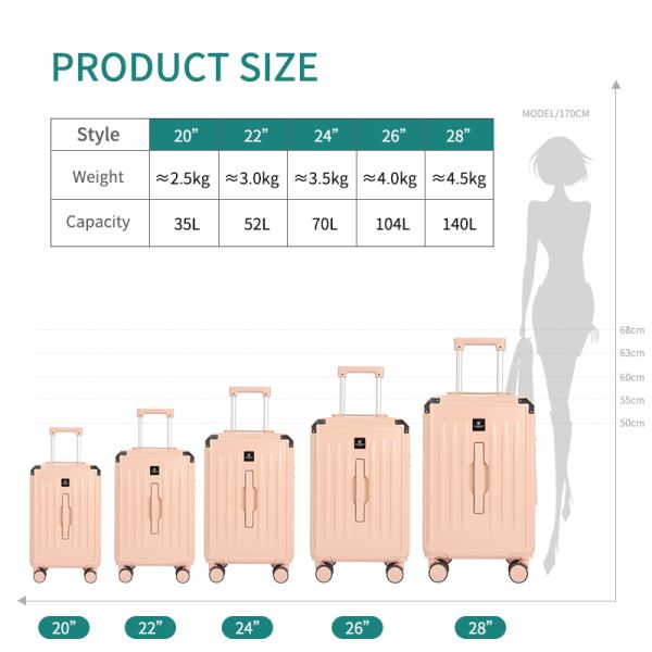 Multifunctional fashionable travel suitcase good quality convenient travel 26 inches aluminum suitcase