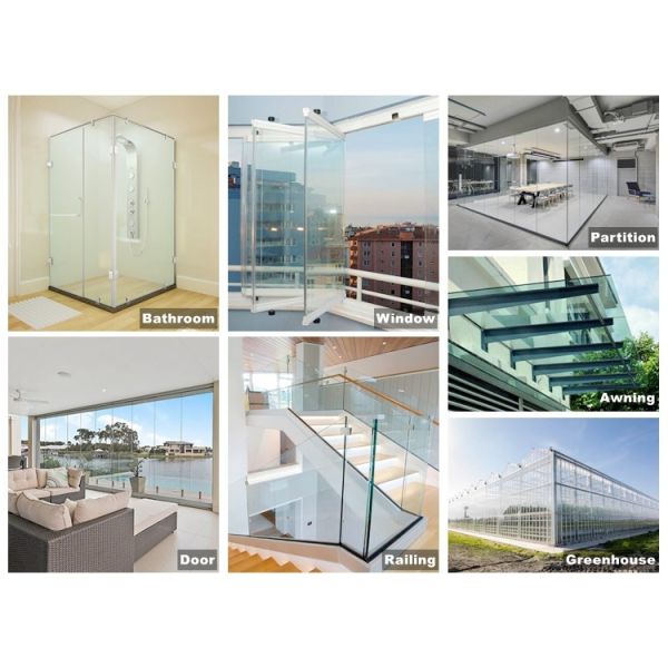 Customized 8mm 10mm 12mm Tinted Toughened Glass For Shower Cubicle