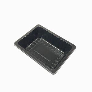 Quality Heat Sealable Black PP Frozen Seafood Tray Food-Safe Packaging for sale