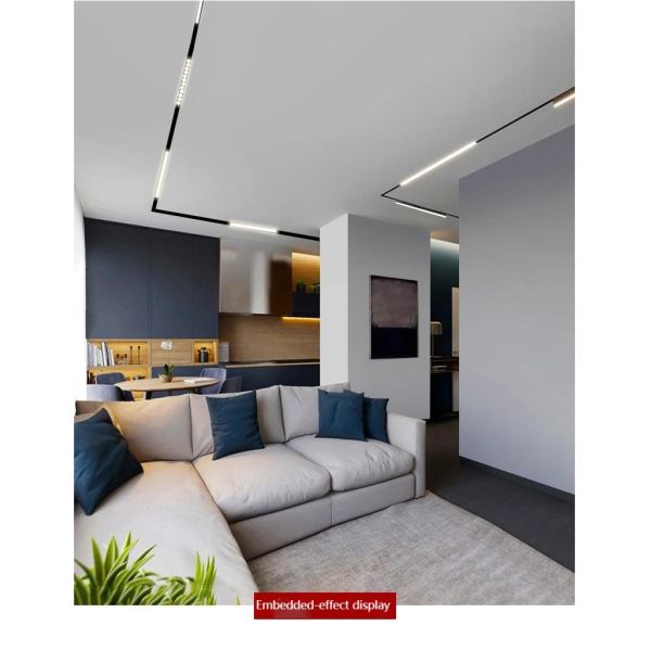 Embedded Adjustable Magnetic Track Lights 30W 48V 3000LM Flux