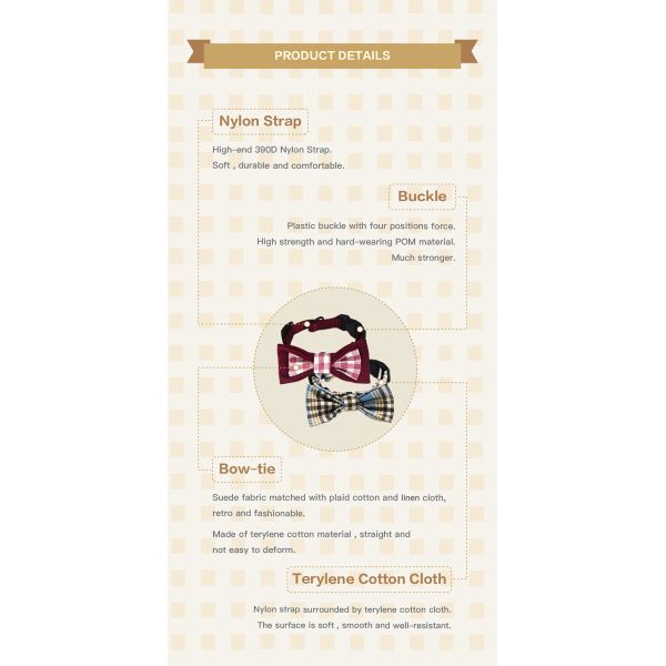 0.6 Inch Black And White Nylon Dog Collars And Bow Tie Dog Boy Girl