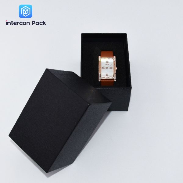 Matt Lamination Small Jewelry Packaging Boxes Leather filled Paper For Necklace Watch